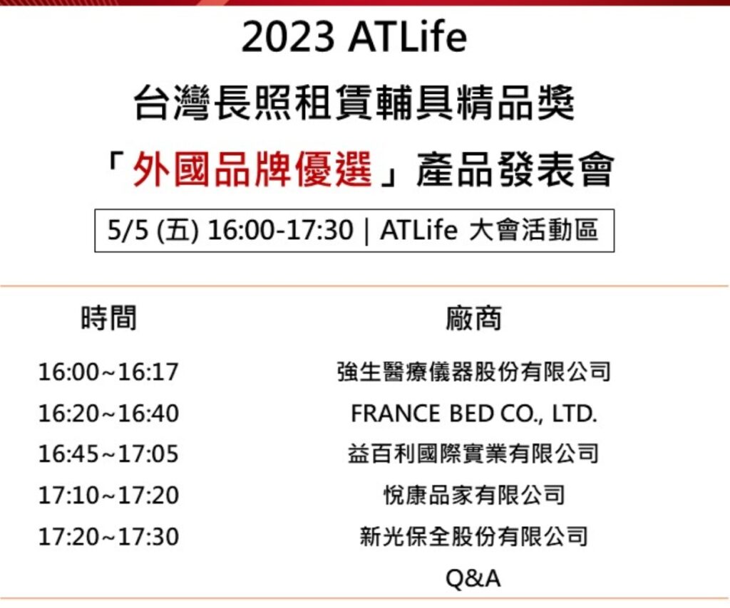 ATLife 2023 長照租賃輔具精品獎「台灣品牌優選」產品發表會 II 活動剪影